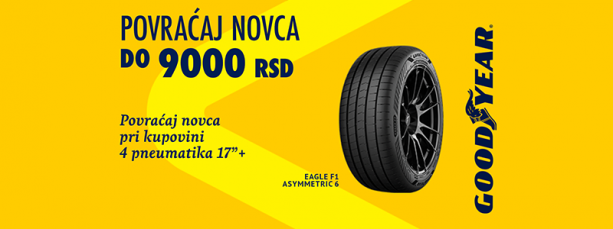 Prolećna kampanja - Goodyear - povraćaj novca do 9.000 RSD